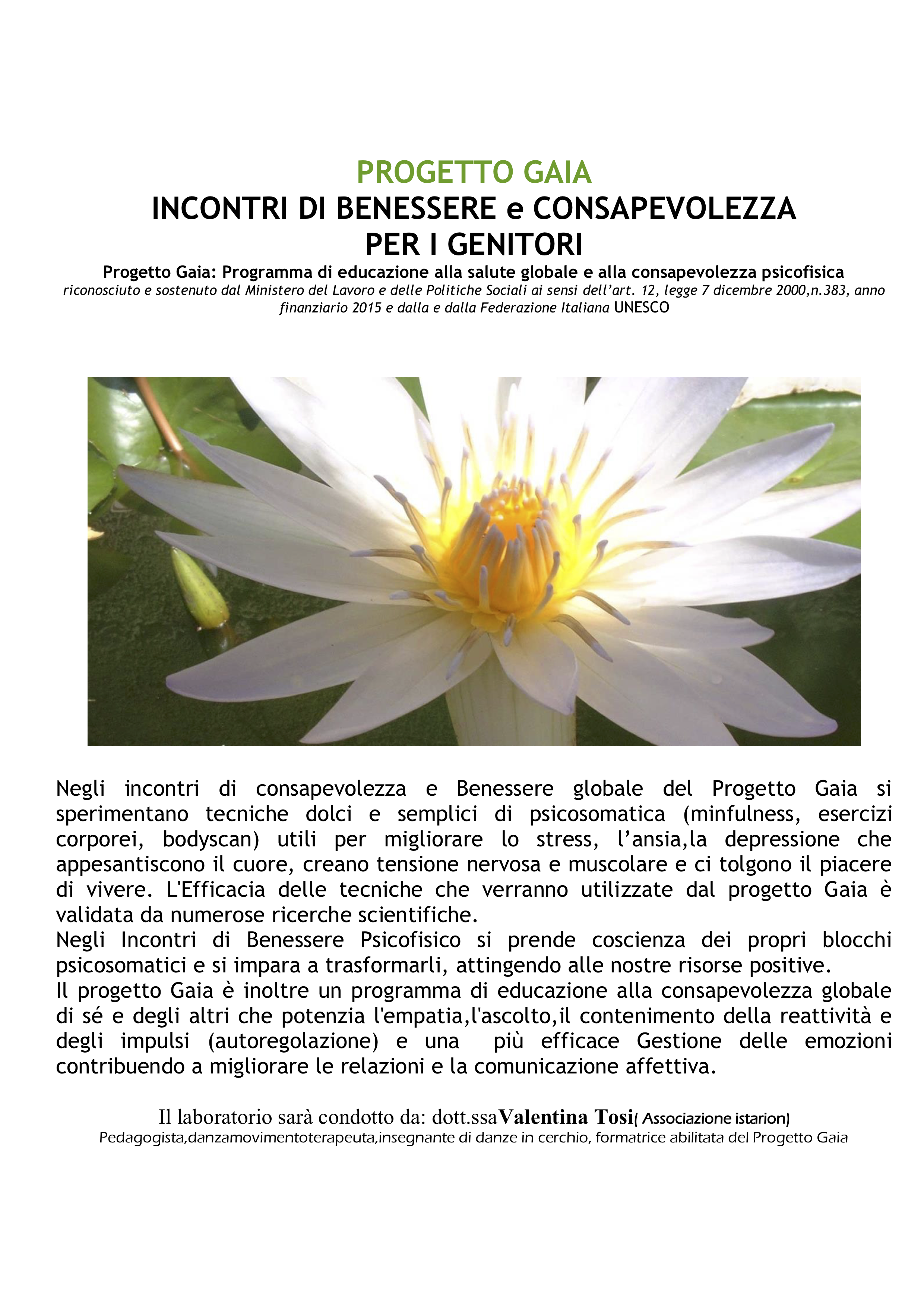 Progetto gaia genitori